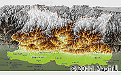 Physical Panoramic Map of East, darken, semi-desaturated