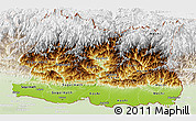 Physical Panoramic Map of East, lighten