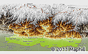 Physical Panoramic Map of East, semi-desaturated