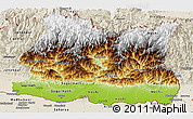 Physical Panoramic Map of East, shaded relief outside