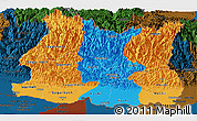 Political Panoramic Map of East, darken