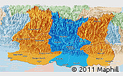 Political Panoramic Map of East, lighten
