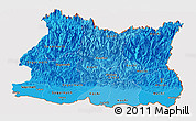 Political Shades Panoramic Map of East, cropped outside