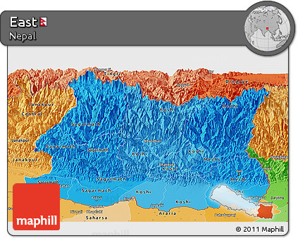 Political Shades Panoramic Map of East