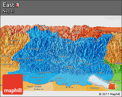 Political Shades Panoramic Map of East