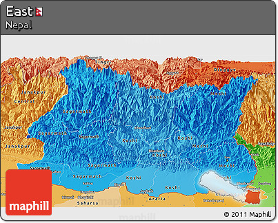 Political Shades Panoramic Map of East