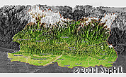 Satellite Panoramic Map of East, darken, desaturated