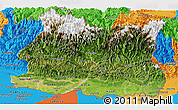 Satellite Panoramic Map of East, political outside