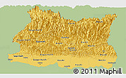 Savanna Style Panoramic Map of East, single color outside