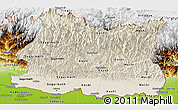 Shaded Relief Panoramic Map of East, physical outside