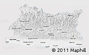 Silver Style Panoramic Map of East, single color outside