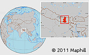 Gray Location Map of Sagarmath