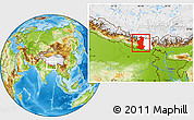 Physical Location Map of Sagarmath, highlighted parent region