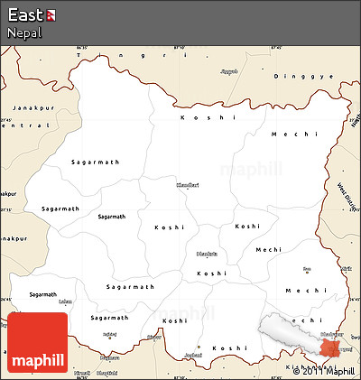 Classic Style Simple Map of East