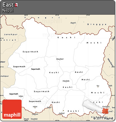Classic Style Simple Map of East