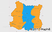 Political Simple Map of East, cropped outside