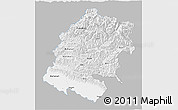 Gray 3D Map of Far West, single color outside