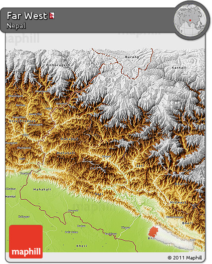 Physical 3D Map of Far West