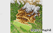 Physical 3D Map of Far West, satellite outside