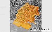 Political Shades 3D Map of Far West, desaturated