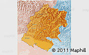 Political Shades 3D Map of Far West, lighten