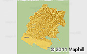 Savanna Style 3D Map of Far West, single color outside