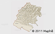 Shaded Relief 3D Map of Far West, cropped outside