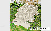Shaded Relief 3D Map of Far West, satellite outside