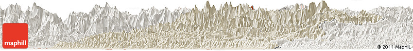 Shaded Relief Horizon Map of Far West, lighten