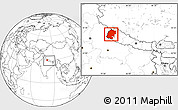 Blank Location Map of Far West, within the entire country