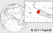Blank Location Map of Far West, highlighted country