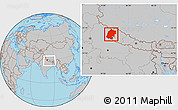 Gray Location Map of Far West, within the entire country