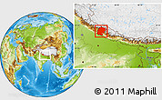 Physical Location Map of Far West, within the entire country