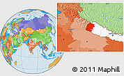 Political Location Map of Far West, highlighted country