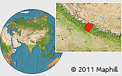 Satellite Location Map of Far West