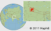 Savanna Style Location Map of Far West, within the entire country