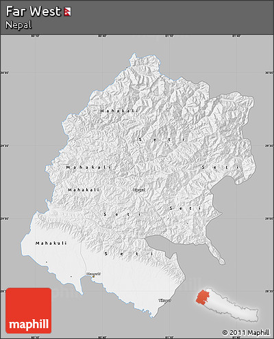 Gray Map of Far West, single color outside