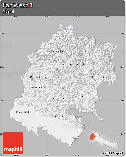 Gray Map of Far West, single color outside