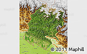 Satellite Map of Far West, physical outside