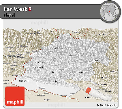 Classic Style Panoramic Map of Far West