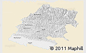 Classic Style Panoramic Map of Far West, single color outside