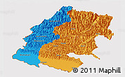 Political Panoramic Map of Far West, cropped outside