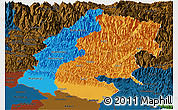 Political Panoramic Map of Far West, darken
