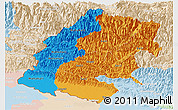 Political Panoramic Map of Far West, lighten