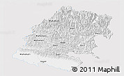 Silver Style Panoramic Map of Far West, single color outside