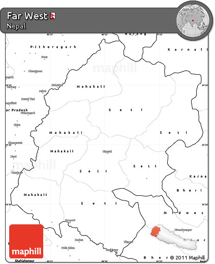 Blank Simple Map of Far West