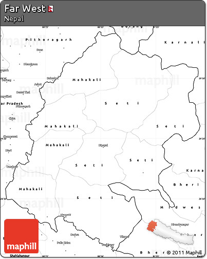Blank Simple Map of Far West
