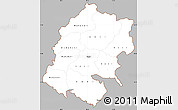 Gray Simple Map of Far West, cropped outside