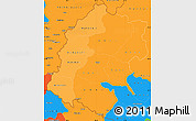 Political Shades Simple Map of Far West, political outside