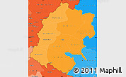 Political Shades Simple Map of Far West